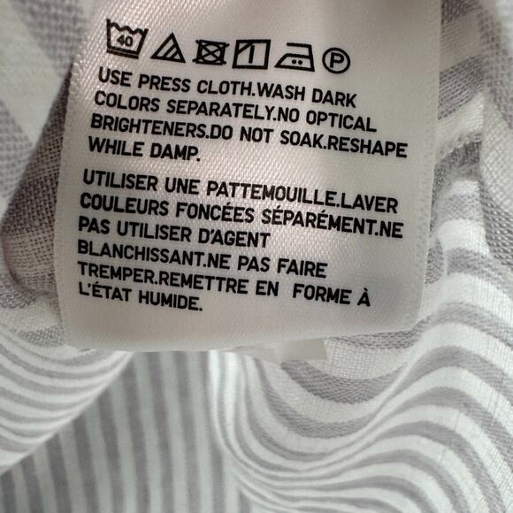 Uniqlo Top Womens XS Gray Striped Linen Button Up Shirt Long Sleeve Collared - Picture 13 of 13